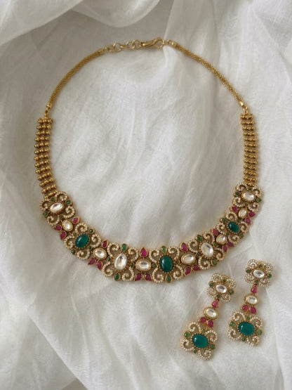 Nutan Polki neck set