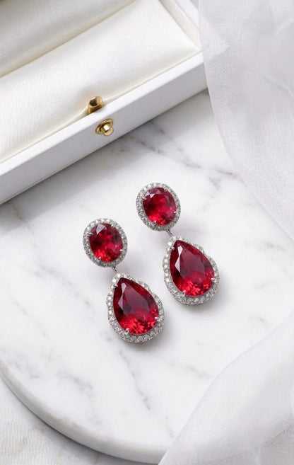 Charlotte Ruby drop earring