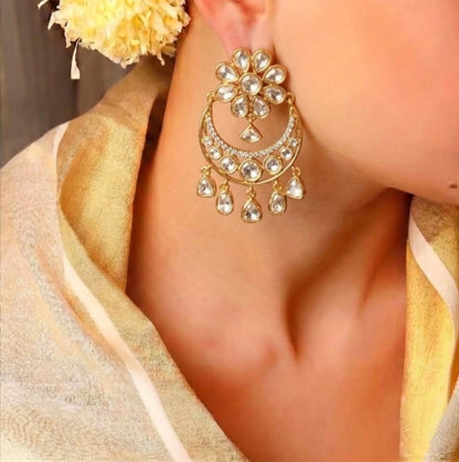 Tear Drop Polki Chandbali