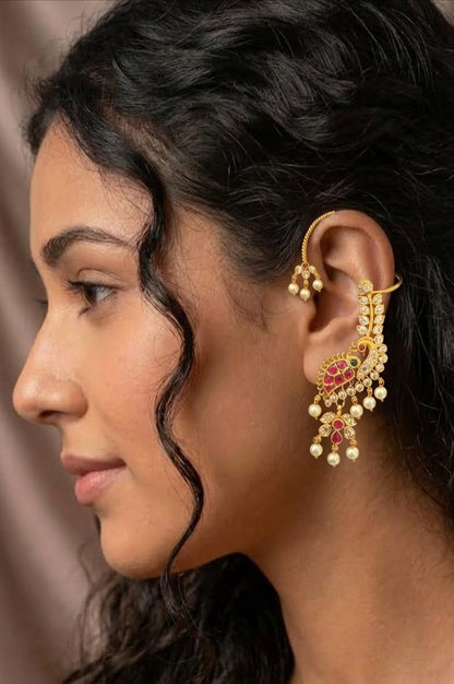 Traditional Peacock-Cuff earring