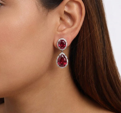 Charlotte Ruby drop earring