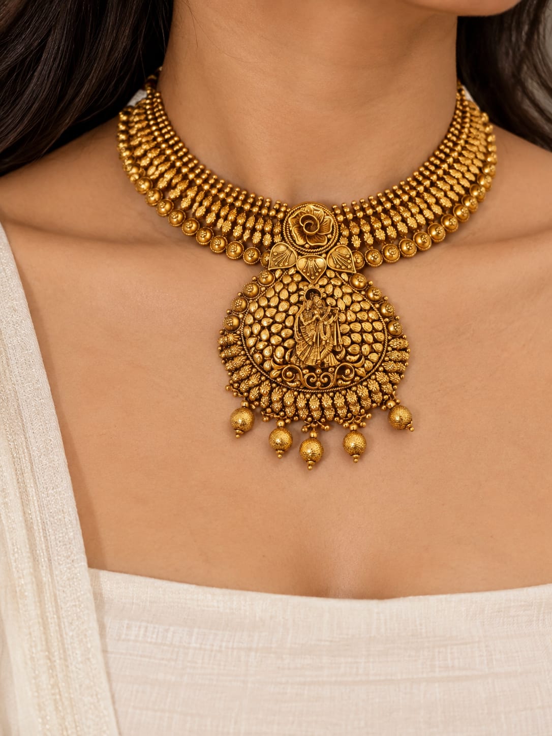 Madhuvan Raas Temple Necklace
