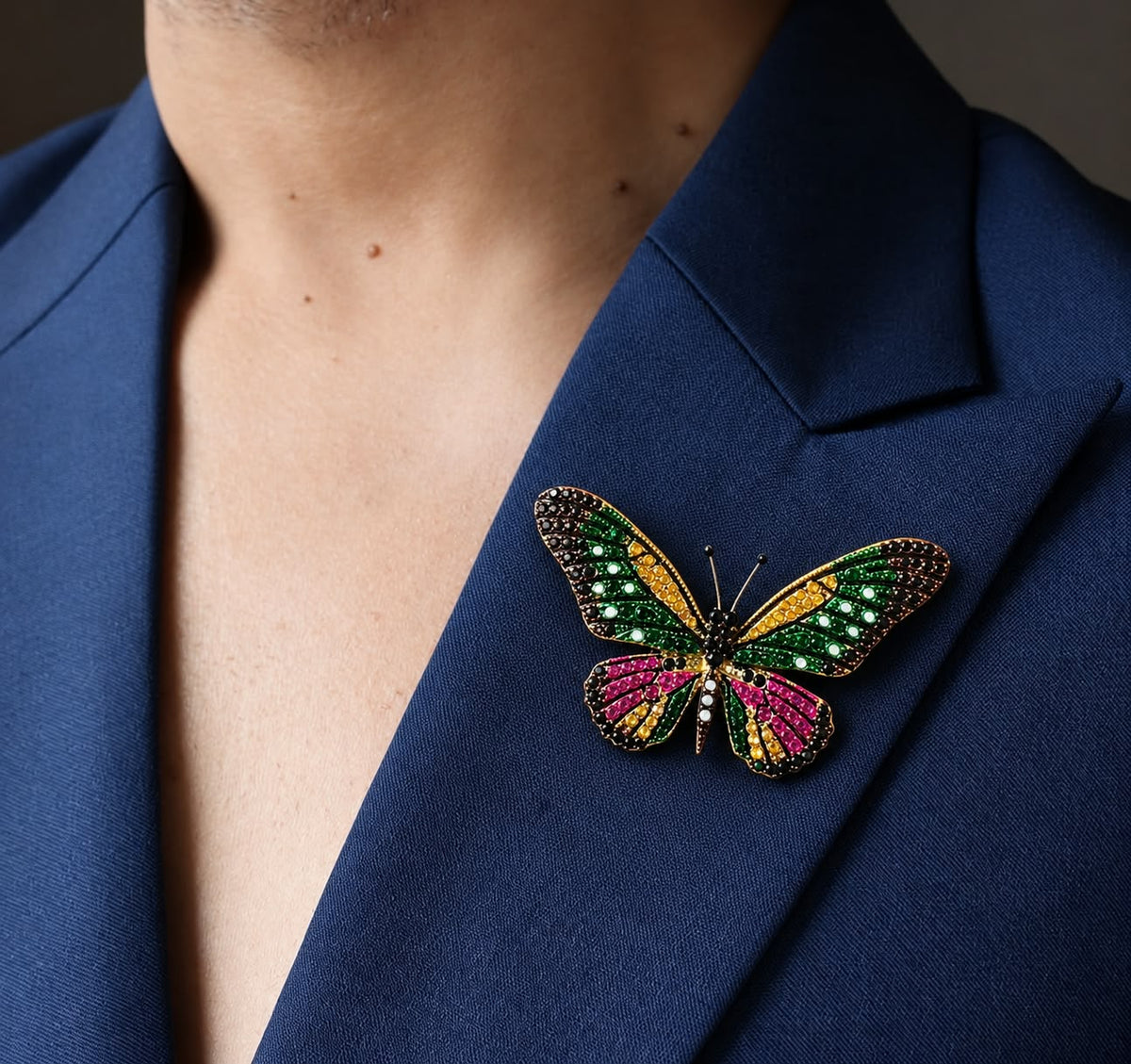 Pranita Multi-Color Butterfly Brooch