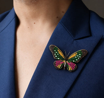 Pranita Multi-Color Butterfly Brooch