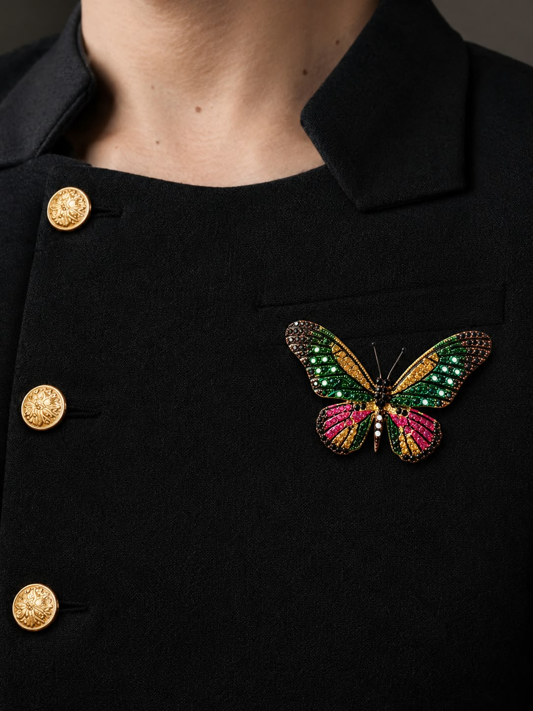 Pranita Multi-Color Butterfly Brooch