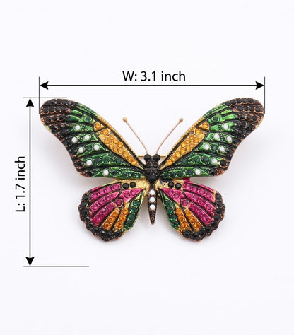 Pranita Multi-Color Butterfly Brooch