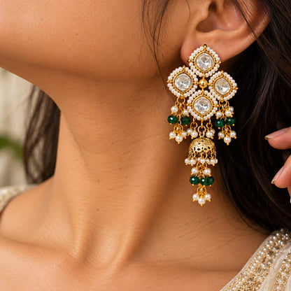 Manjari Cluster Kundan Earrings