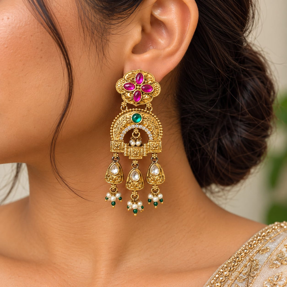 Triveni Temple Earrings