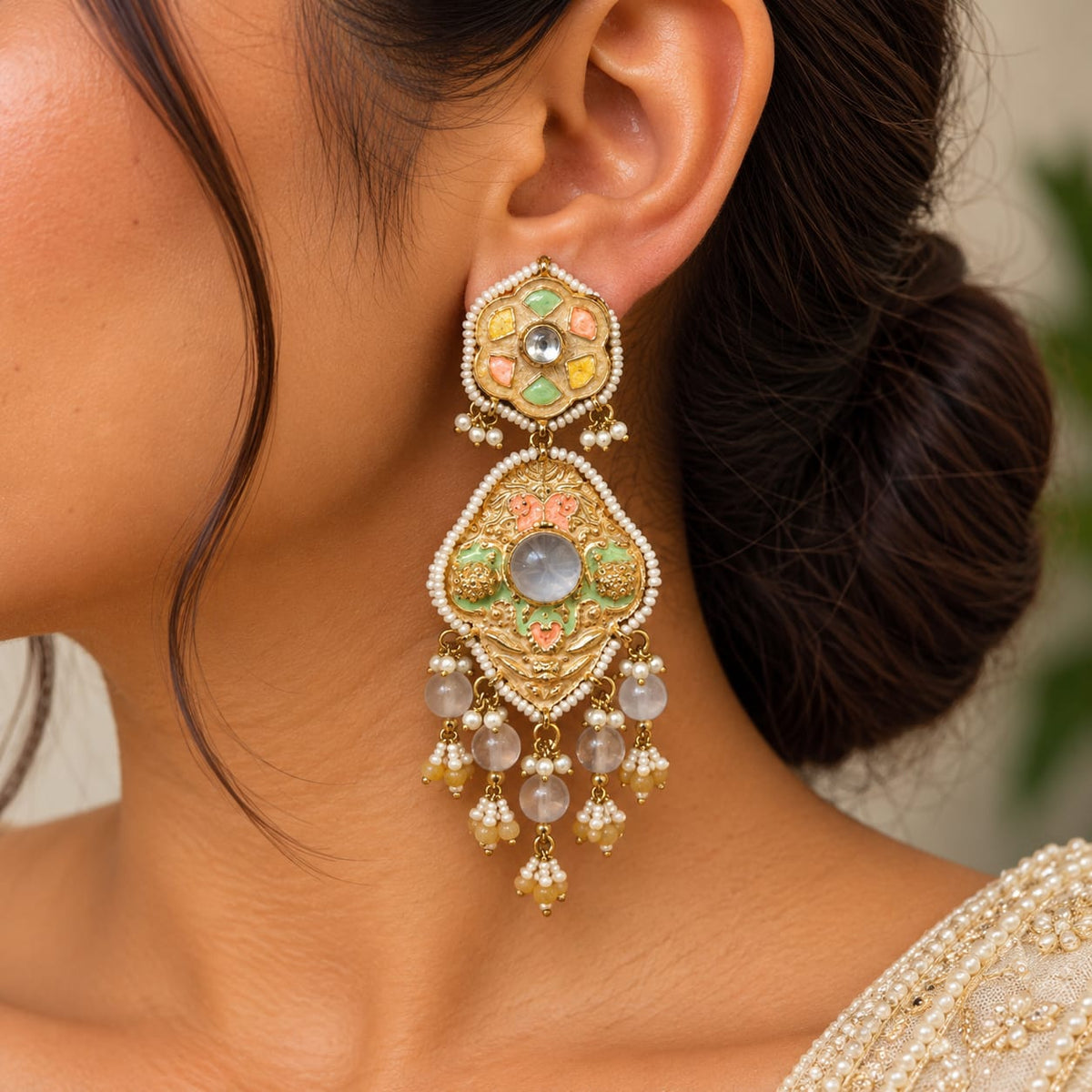 Gulnaz Statement Dangler Earrings