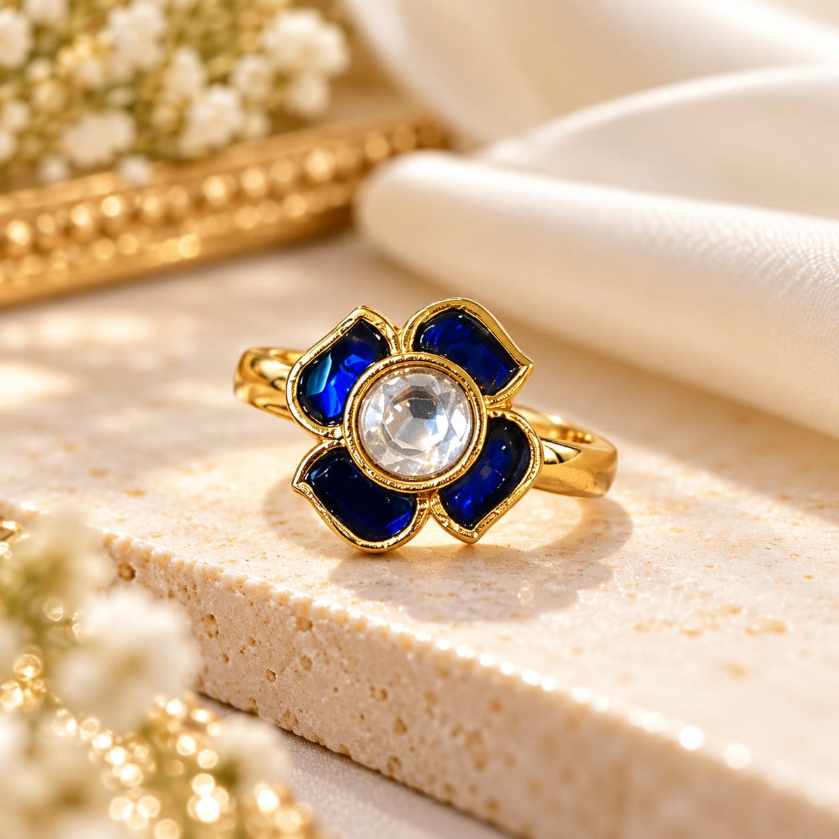 Neelkamal Blue Floret Ring