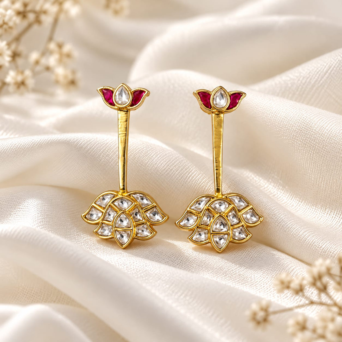 Lotus Drop Earrings