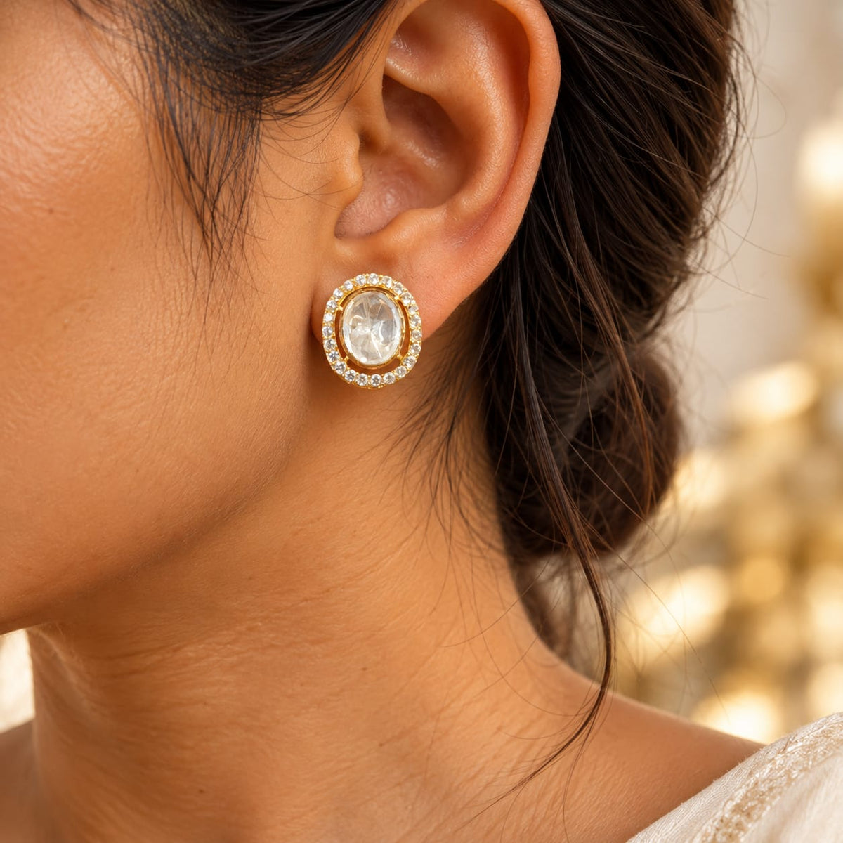Shabnam  Kundan Stud Earrings