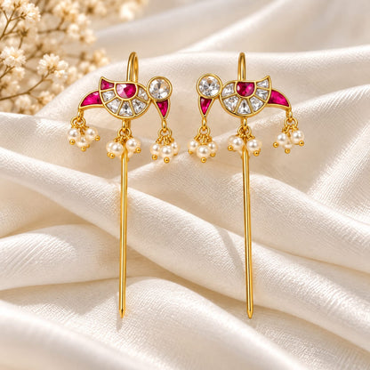 Mayurika Kundan Pin Earrings