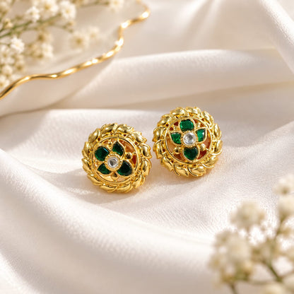 Patravali Emerald Stud Earrings