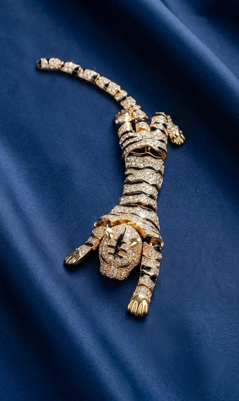 Imperial Tiger Shoulder Brooch