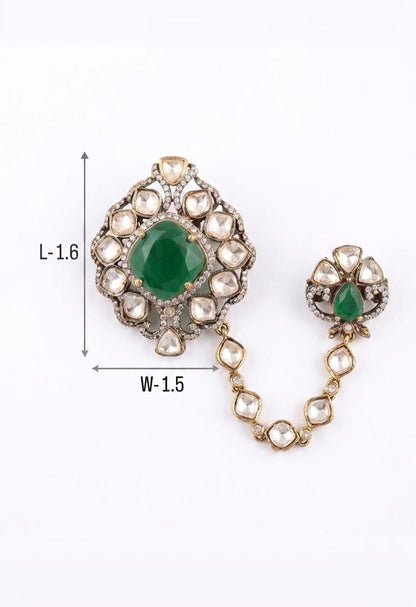 Aarav  Brooch in Green