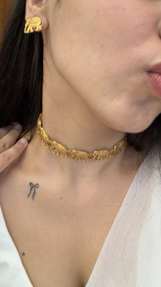Elephant Gold Neck Set