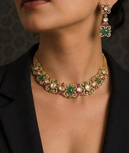 Nutan Polki neck set