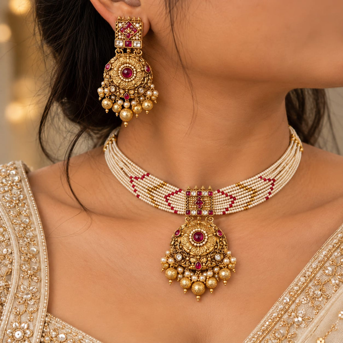 Mohini Moti Nakshi Choker Set