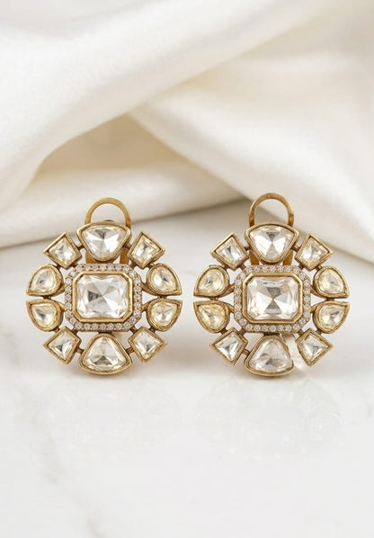 Kundan polki stud 