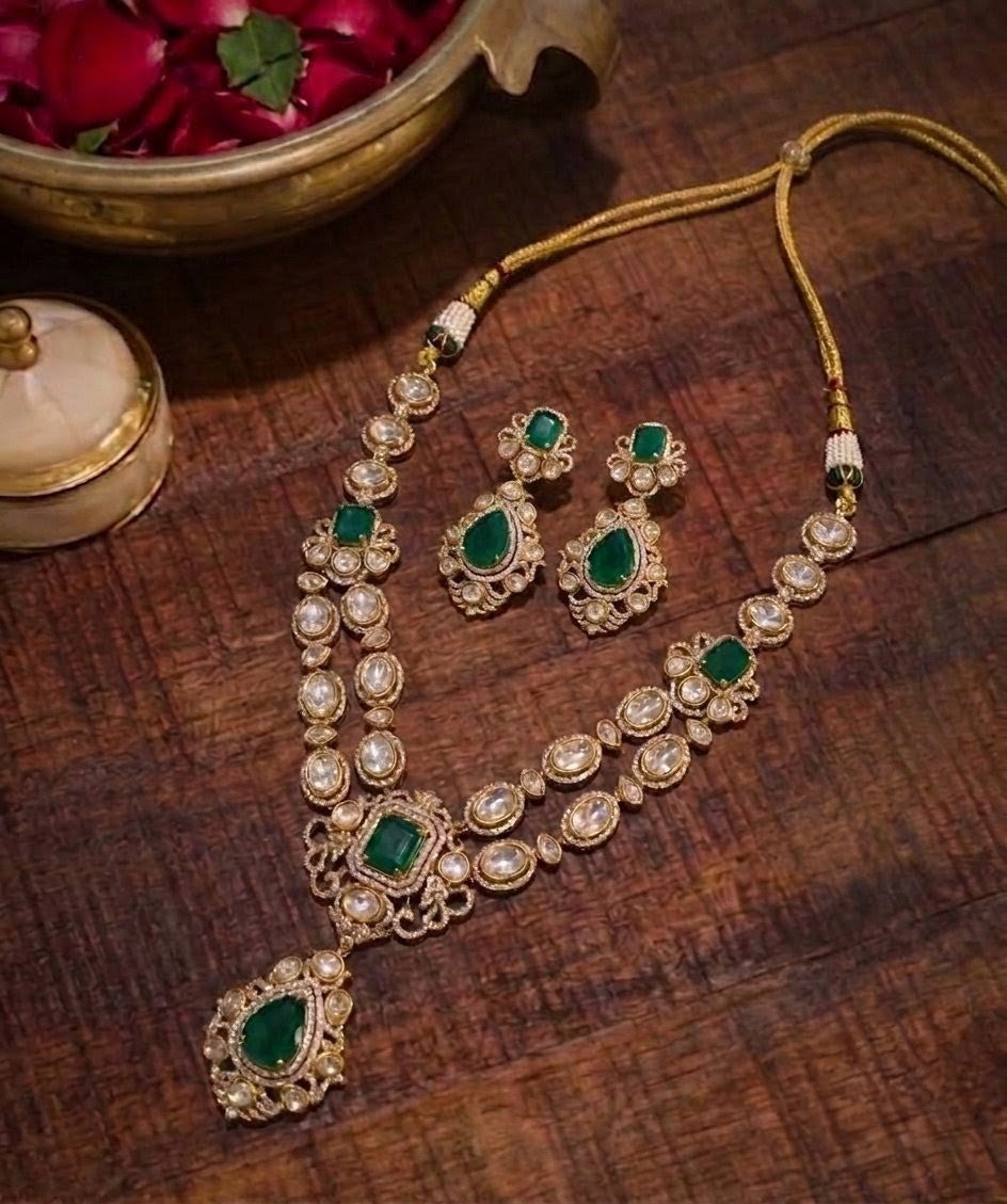 Multi strand pearl kundan choker necklace set, bridal statement jewellery