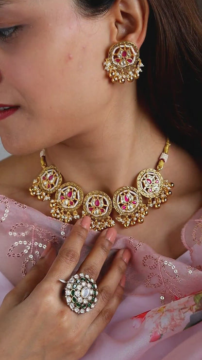 Zoya Gold Choker in Ruby