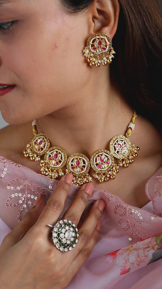 Zoya Gold Choker in Ruby