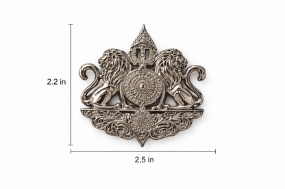 Twin Lions Crest Brooch