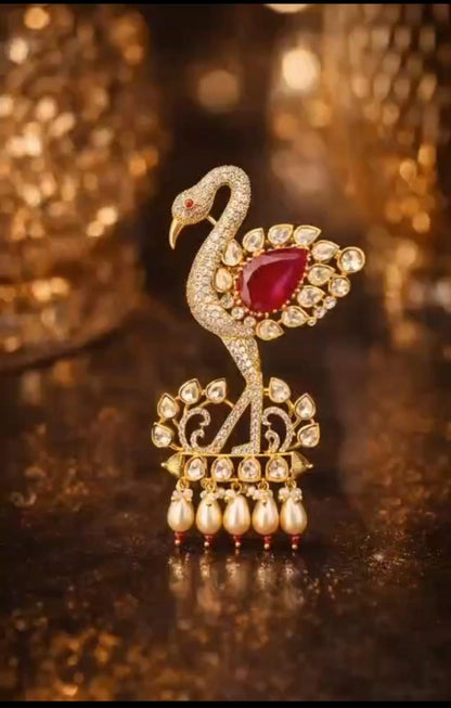 Ruh-e-Mayur Brooch in Ruby