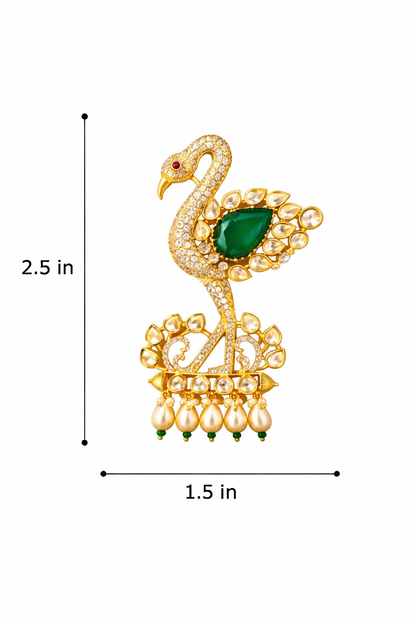 Ruh-e-Mayur Brooch in Emerald
