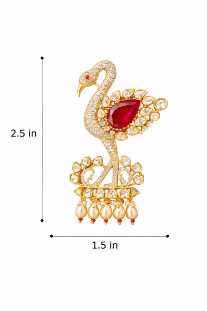 Ruh-e-Mayur Brooch in Ruby