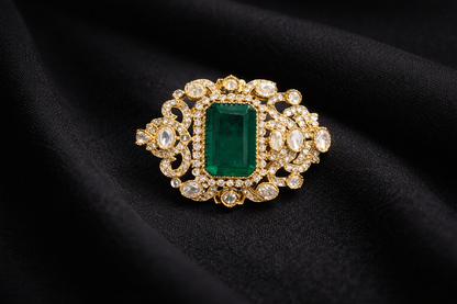 Rajwada Emerald Brooch