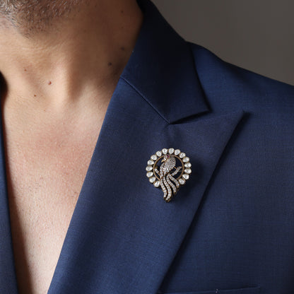 Bird in Polki Brooch