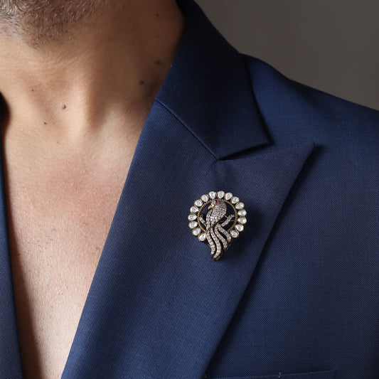 Bird in Polki Brooch
