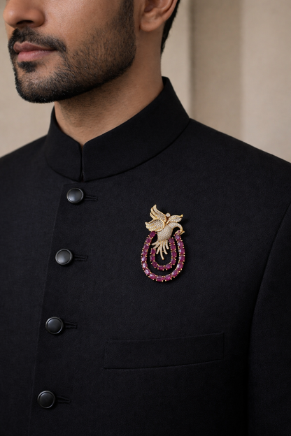 Sultan Brooch in Ruby