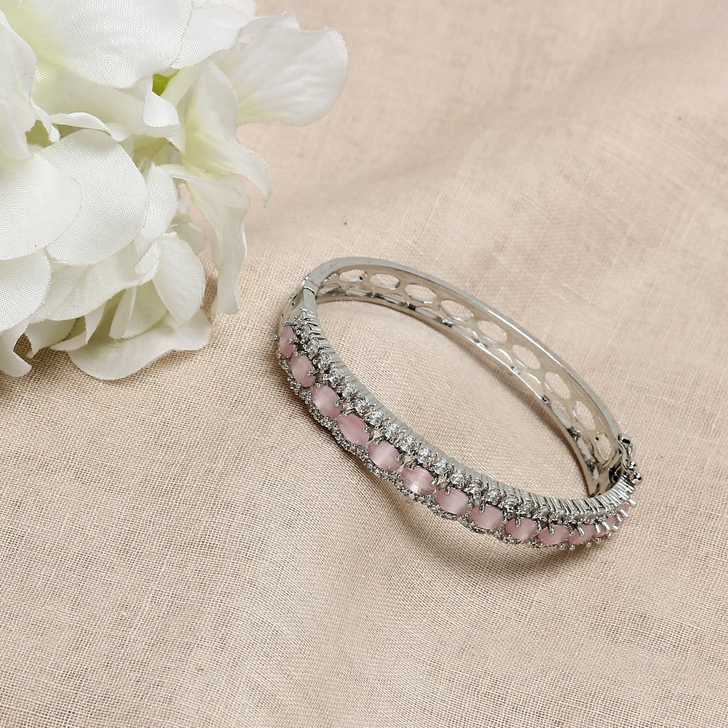 American Diamond Bracelet in Pink