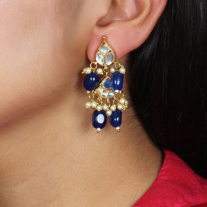 Fiza Polki Earring in Blue