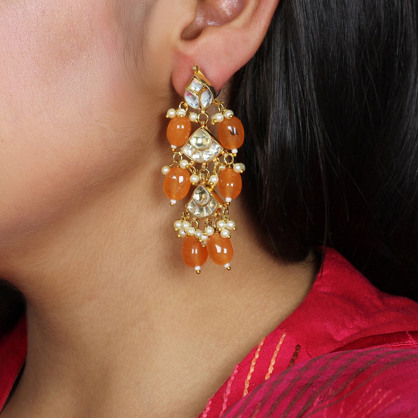 Zoya Earring in Orange