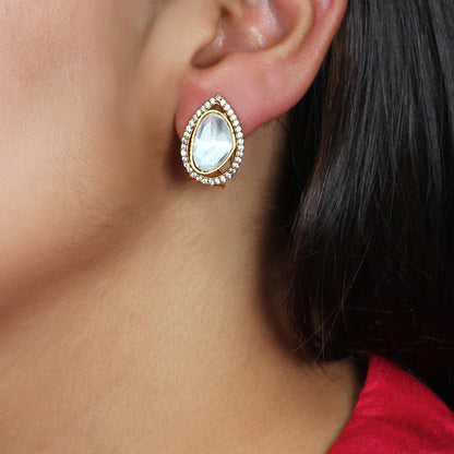 Tear Drop Polki Stud