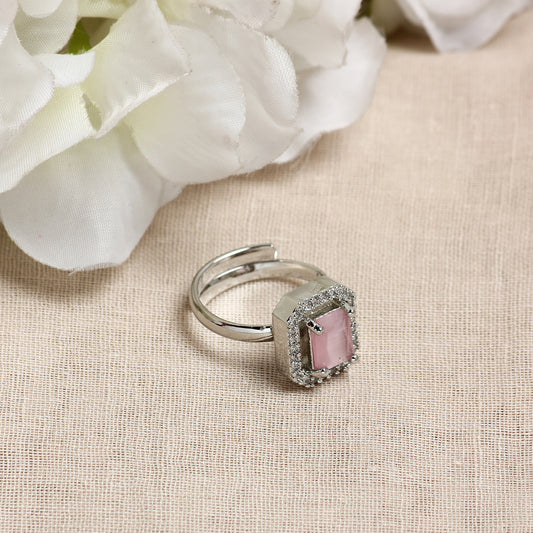 Square AD Ring in Pink