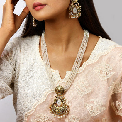 Panna Natural Stone Gold Plated Haar